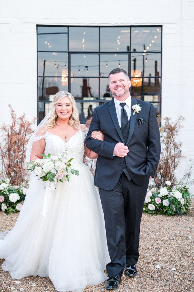 Avenue D Events wedding in their courtyard. 