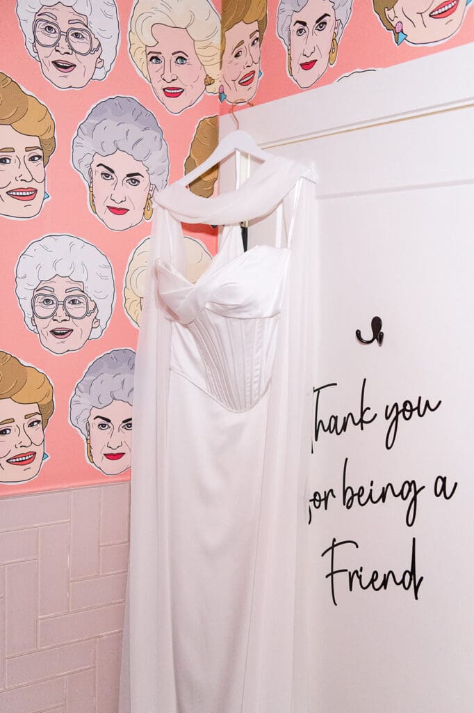 Golden Girls themed bathroom at Avenue D Events in Birmingham, Alabama